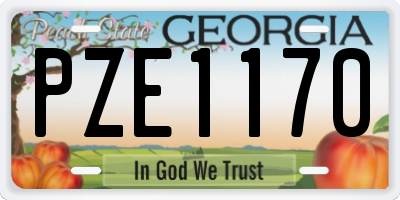 GA license plate PZE1170