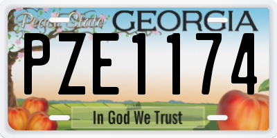 GA license plate PZE1174