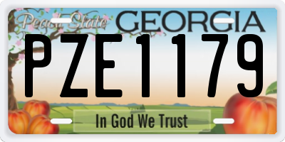 GA license plate PZE1179