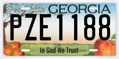 GA license plate PZE1188