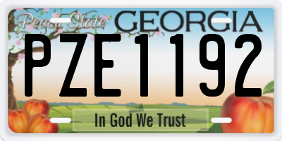 GA license plate PZE1192