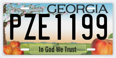 GA license plate PZE1199