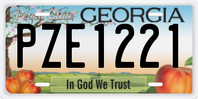 GA license plate PZE1221