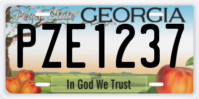 GA license plate PZE1237