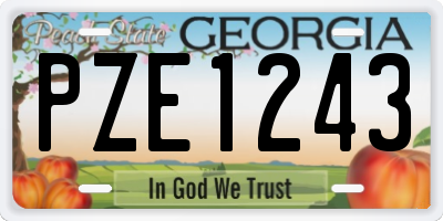 GA license plate PZE1243