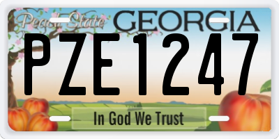 GA license plate PZE1247