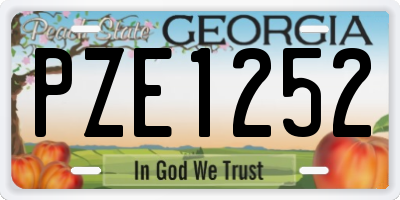 GA license plate PZE1252