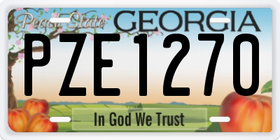 GA license plate PZE1270