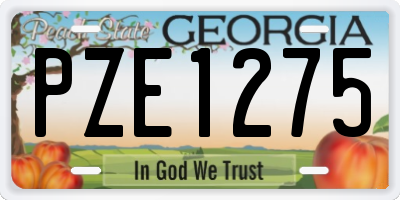 GA license plate PZE1275