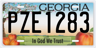 GA license plate PZE1283