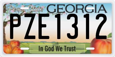 GA license plate PZE1312
