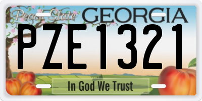 GA license plate PZE1321