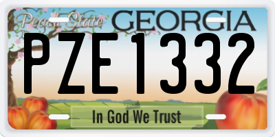GA license plate PZE1332