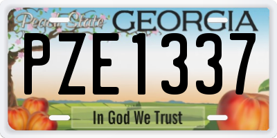 GA license plate PZE1337