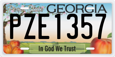 GA license plate PZE1357