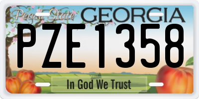 GA license plate PZE1358