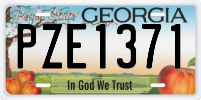 GA license plate PZE1371