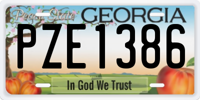 GA license plate PZE1386
