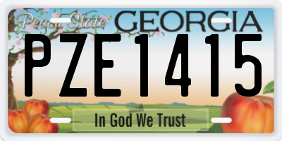 GA license plate PZE1415