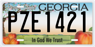 GA license plate PZE1421