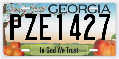 GA license plate PZE1427