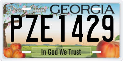 GA license plate PZE1429