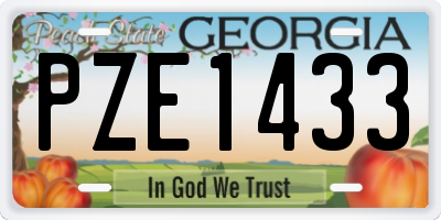 GA license plate PZE1433