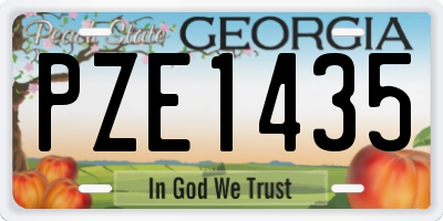 GA license plate PZE1435