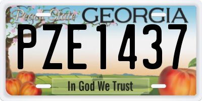 GA license plate PZE1437