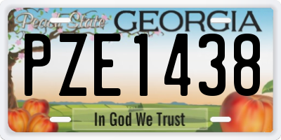 GA license plate PZE1438