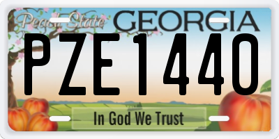 GA license plate PZE1440