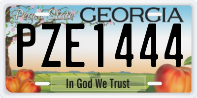 GA license plate PZE1444