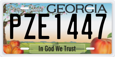 GA license plate PZE1447