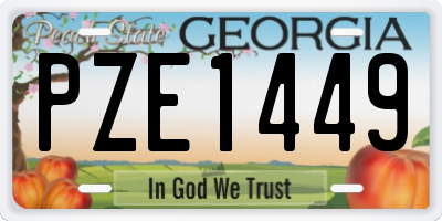 GA license plate PZE1449