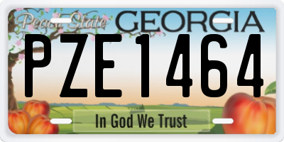 GA license plate PZE1464