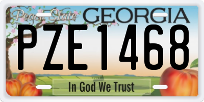 GA license plate PZE1468