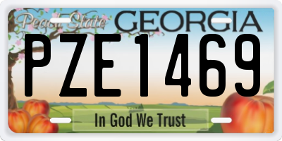 GA license plate PZE1469