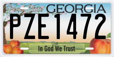 GA license plate PZE1472