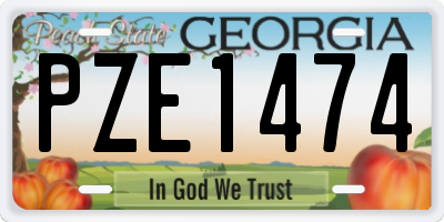 GA license plate PZE1474