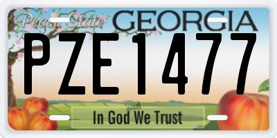 GA license plate PZE1477
