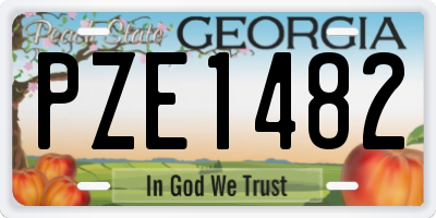 GA license plate PZE1482