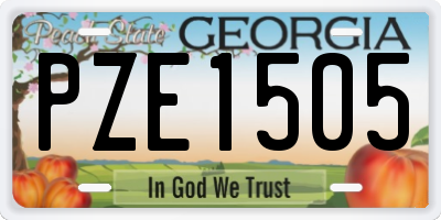 GA license plate PZE1505