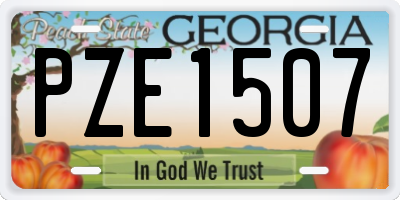 GA license plate PZE1507