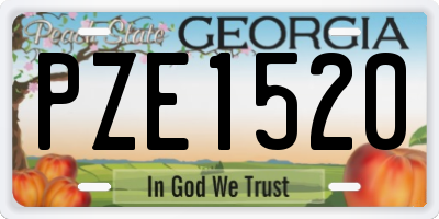 GA license plate PZE1520