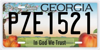 GA license plate PZE1521