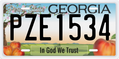 GA license plate PZE1534