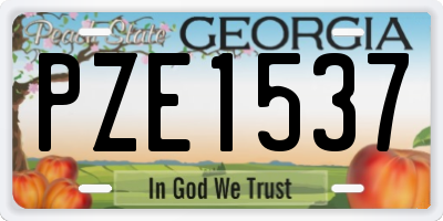 GA license plate PZE1537