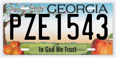 GA license plate PZE1543
