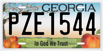 GA license plate PZE1544