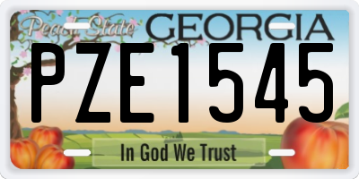 GA license plate PZE1545